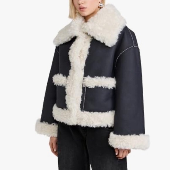 Free people Women Kiki Sherpa Jacket size L NWOT